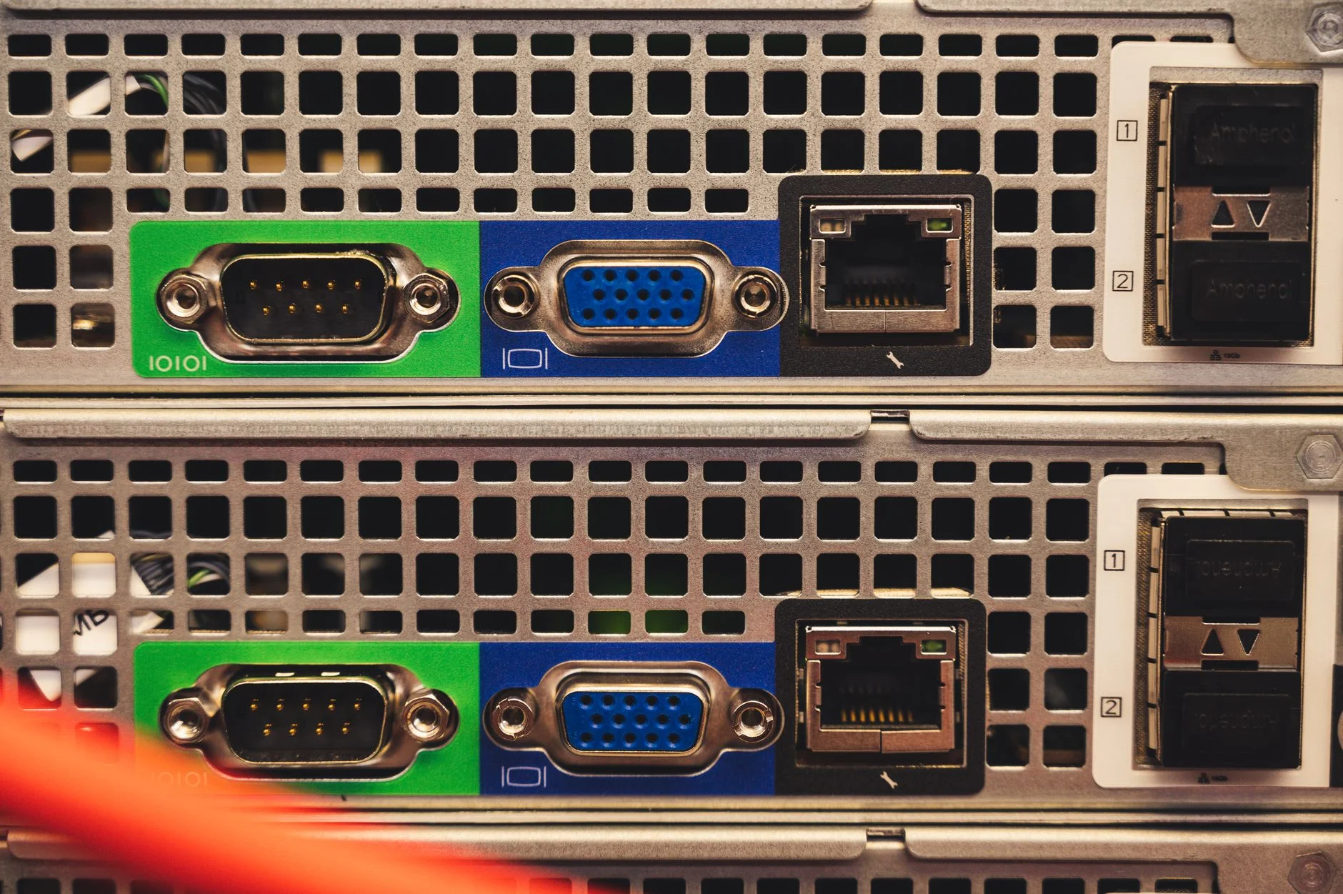 Server rack with organized cables in a data center, representing a data integration pipeline
